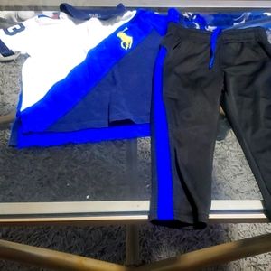 White and Blue Polo Set